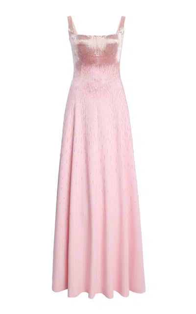 Oscar De La Renta Beaded Gown In Pink