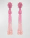 Oscar De La Renta Beaded Ombré Tassel Earrings In Pink