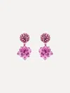 Oscar De La Renta Beaded Pompom Clip-on Earrings In Pink
