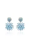 Oscar De La Renta Beaded Raffia Sun Clip-on Earrings In Blue