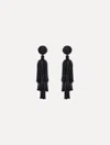 Oscar De La Renta Beaded Tiered Tassel Clip-on Earrings In Black
