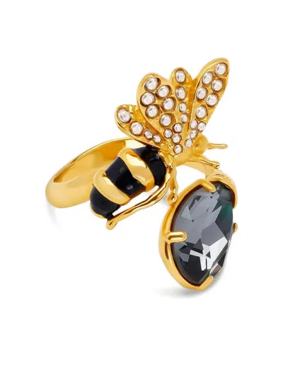 Oscar De La Renta Bee Crystal Ring In Brown