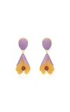 Oscar De La Renta Bell Flower Enamel Small Earrings In Neutral