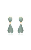 Oscar De La Renta Bell Flower Enamel Small Earrings In Green