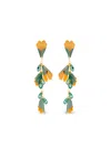 Oscar De La Renta Bellflower Drop Earrings In Green