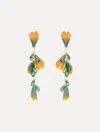 Oscar De La Renta Bellflower Drop Earrings In Green