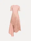 Oscar De La Renta Bellflower Guipure & Wool Dress