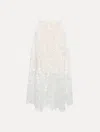 Oscar De La Renta Bellflower Guipure Skirt In White