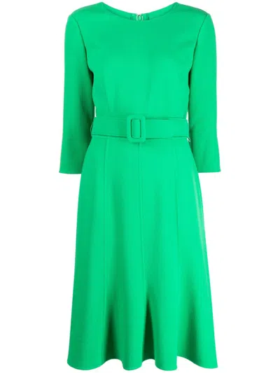 oscar midi dress green De La Renta Belted In styleattribute-coconut girl