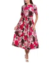 Oscar De La Renta Belted Midi Dress In Pink