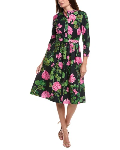 Oscar De La Renta Belted Shirtdress In Black