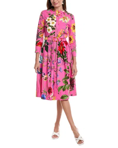Oscar De La Renta Belted Shirtdress In Pink