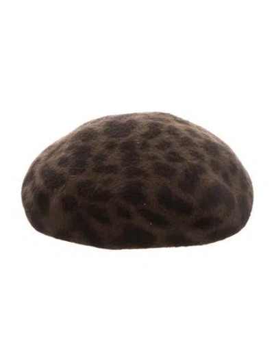 Pre-owned Oscar De La Renta Beret In Brown