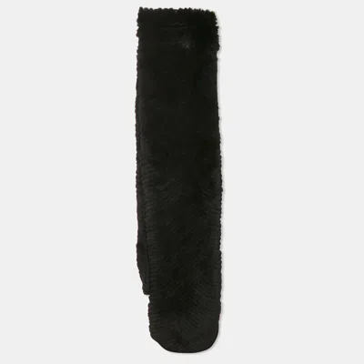 Pre-owned Oscar De La Renta Black Real Fur Custom Made Scarf