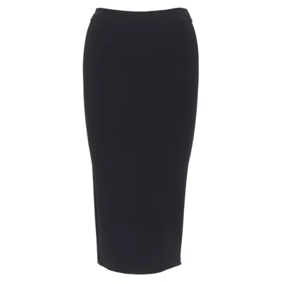 Pre-owned Oscar De La Renta Black Viscose Knit Bodycon Pencil Skirt