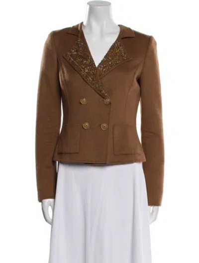 Pre-owned Oscar De La Renta Blazer In Brown