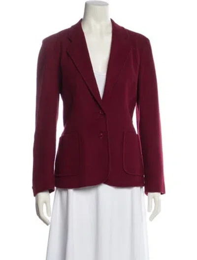 Pre-owned Oscar De La Renta Blazer In Burgundy
