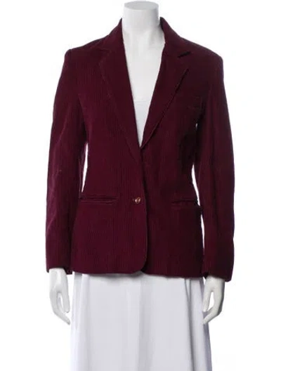 Pre-owned Oscar De La Renta Blazer In Burgundy