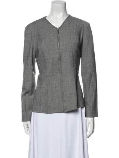 Pre-owned Oscar De La Renta Blazer In Gray
