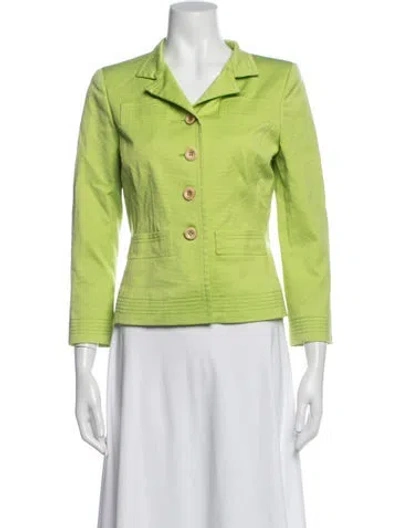 Pre-owned Oscar De La Renta Blazer In Green