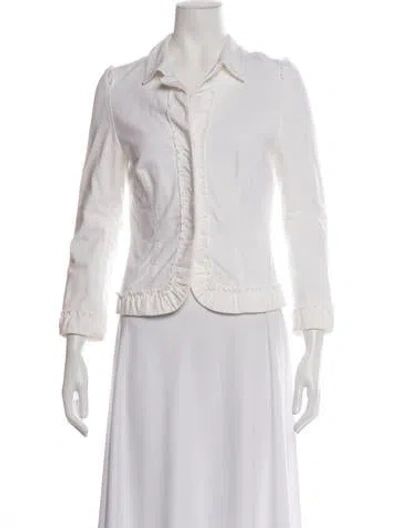 Pre-owned Oscar De La Renta Blazer In White