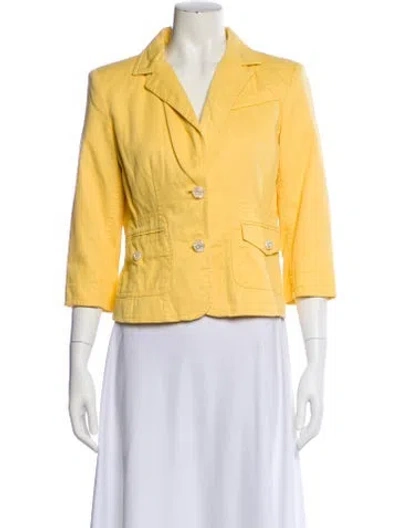 Pre-owned Oscar De La Renta Blazer In Yellow
