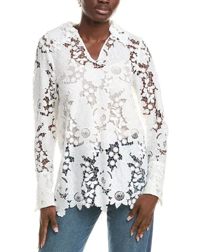 Oscar De La Renta Ladies Woven Blouse In White