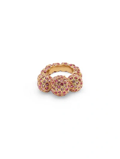 Oscar De La Renta Bold Crystal Sphere Ring In Rose