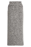 Oscar De La Renta Bouclé Jersey Knit Pencil Skirt In Gray
