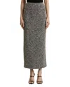 Oscar De La Renta Boucle Jersey Tweed Tailored Midi Skirt In Gray