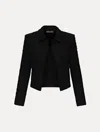 Oscar De La Renta Boucle Tweed Jacket In Black
