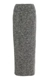Oscar De La Renta Bouclé Tweed Maxi Skirt In Black,white