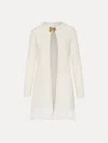 Oscar De La Renta Bow Button Sequin Tweed Coat In White