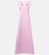 Oscar De La Renta Bow-detail Wool-blend Maxi Dress