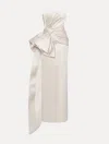 Oscar De La Renta Bow Detail Trumpet Gown In White