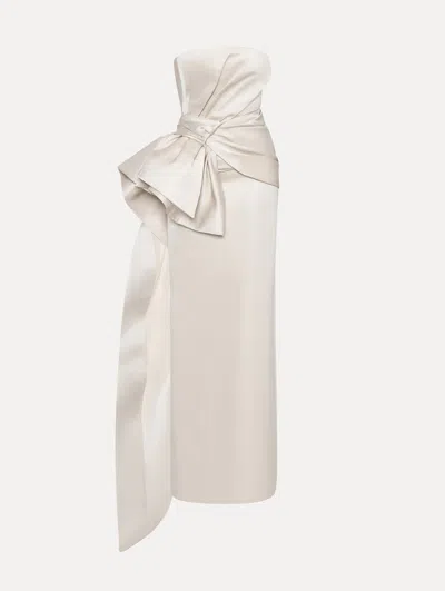Oscar De La Renta Bow-detailed Column Gown