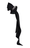 Oscar De La Renta Bow-detailed Faille Top In Black