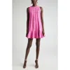Oscar De La Renta Braided Tie Back Mini Dress In Rosehip