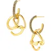 Oscar De La Renta Braided 'o' Drop Hoop Earrings In Gold