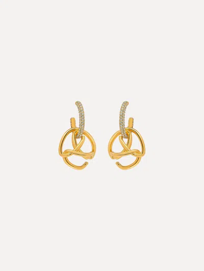 Oscar De La Renta Braided O Pav Drop Earrings In Gold