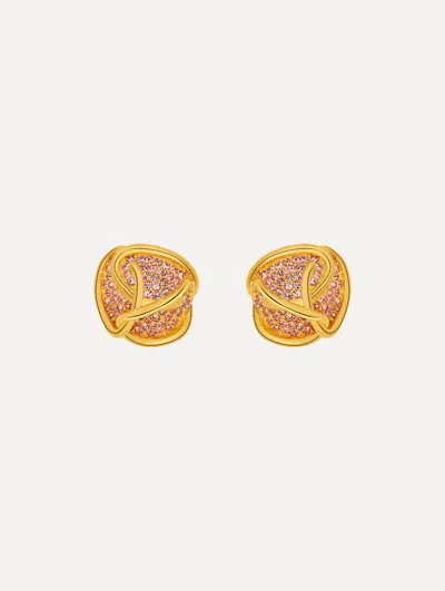 Oscar De La Renta Braided O Pav Earrings In Gold
