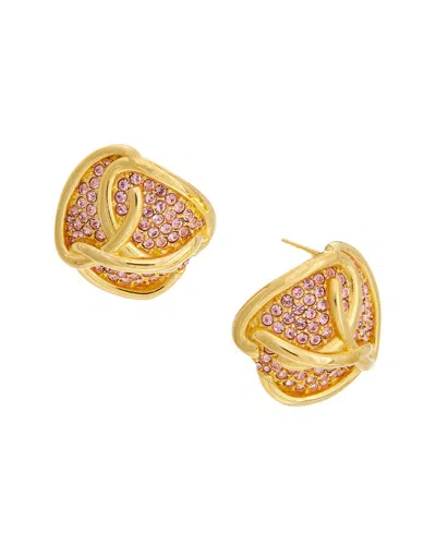 Oscar De La Renta Braided O Pave Stud Earrings In Gold