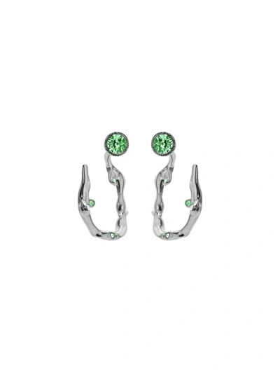 Oscar De La Renta Branch Hoop Earrings In Metallic