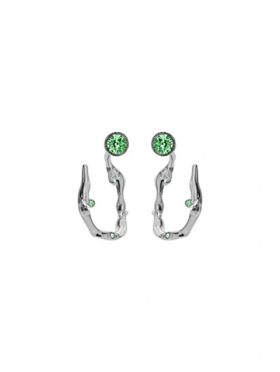 Oscar De La Renta Branch Hoop Earrings In Silver