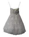 Oscar De La Renta Bridal Laser Cut Short Balloon Tulle Dress In White Nylon Polyester In White