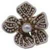 Oscar De La Renta Broken Flower Ring In White Faux Pearl In White