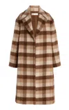 Oscar De La Renta Brushed Wool Coat In Brown
