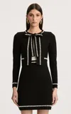 Oscar De La Renta Bubble Trim Cardigan In Black