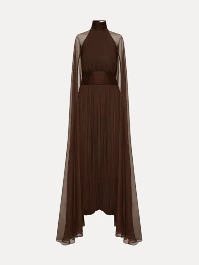 Oscar De La Renta Butterfly-detailed Chiffon Caftan