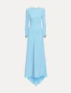 Oscar De La Renta Butterfly-detailed Keyhole Gown In Blue